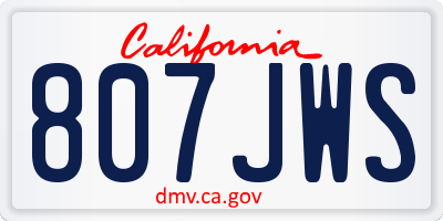 CA license plate 807JWS