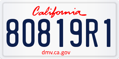 CA license plate 80819R1