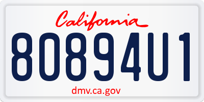 CA license plate 80894U1