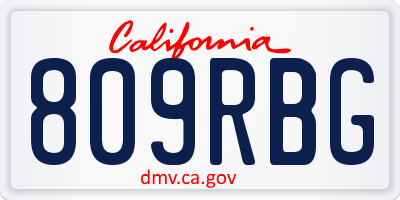 CA license plate 809RBG