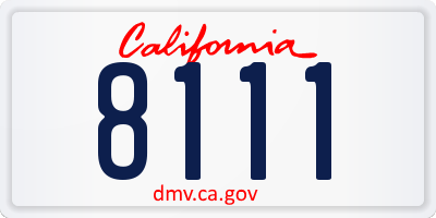 CA license plate 8111