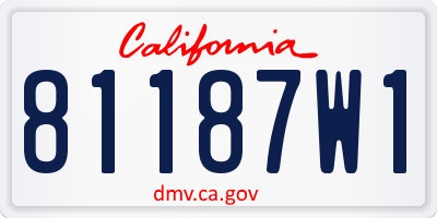 CA license plate 81187W1