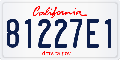 CA license plate 81227E1