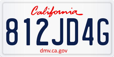 CA license plate 812JD4G