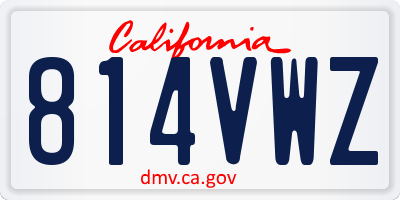 CA license plate 814VWZ