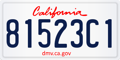 CA license plate 81523C1