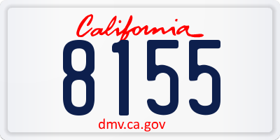 CA license plate 8155