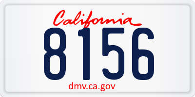 CA license plate 8156