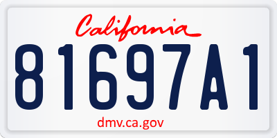 CA license plate 81697A1