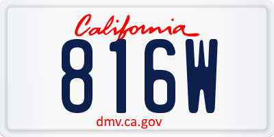 CA license plate 816W