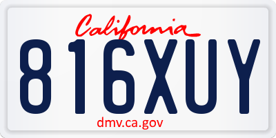 CA license plate 816XUY