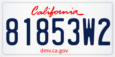 CA license plate 81853W2