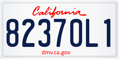 CA license plate 82370L1