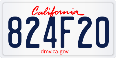 CA license plate 824F20