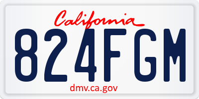 CA license plate 824FGM