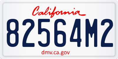 CA license plate 82564M2