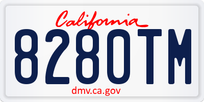 CA license plate 8280TM