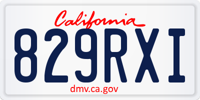 CA license plate 829RXI