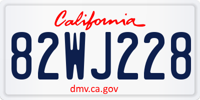 CA license plate 82WJ228