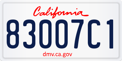 CA license plate 83007C1