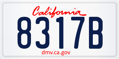 CA license plate 8317B