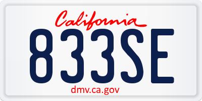 CA license plate 833SE