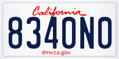 CA license plate 8340N0