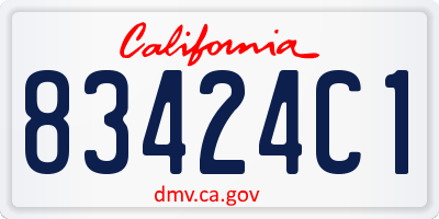 CA license plate 83424C1