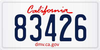 CA license plate 83426