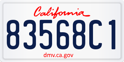 CA license plate 83568C1