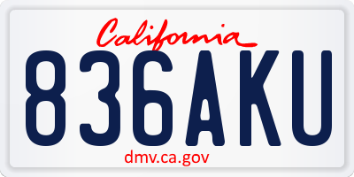 CA license plate 836AKU