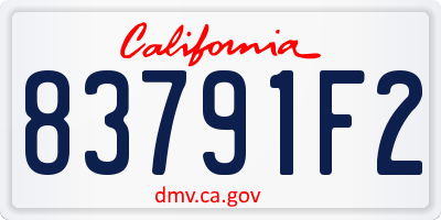 CA license plate 83791F2