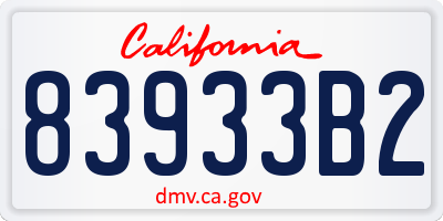 CA license plate 83933B2