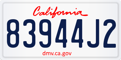 CA license plate 83944J2