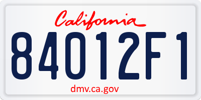 CA license plate 84012F1