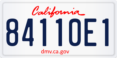 CA license plate 84110E1