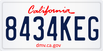 CA license plate 8434KEG