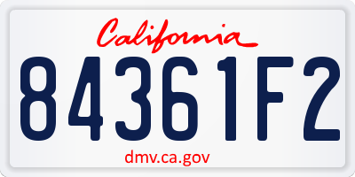 CA license plate 84361F2