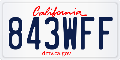 CA license plate 843WFF