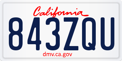 CA license plate 843ZQU