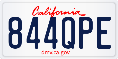 CA license plate 844QPE