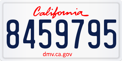 CA license plate 8459795