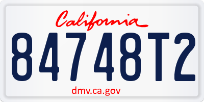 CA license plate 84748T2