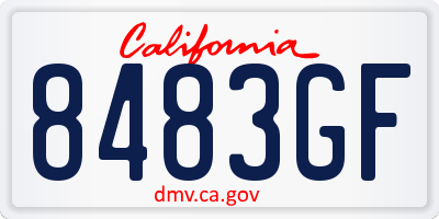 CA license plate 8483GF