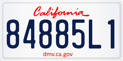 CA license plate 84885L1