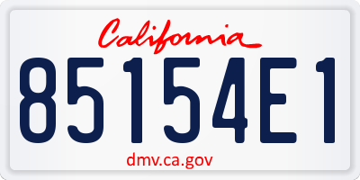 CA license plate 85154E1