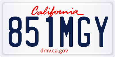 CA license plate 851MGY