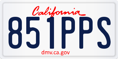 CA license plate 851PPS