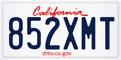 CA license plate 852XMT