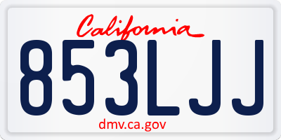 CA license plate 853LJJ